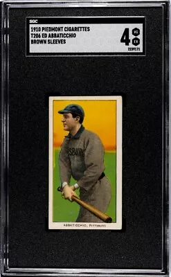 1909 T206 Piedmont 350 Back Ed Abbaticchio Brown Sleeves SGC 4 • $225