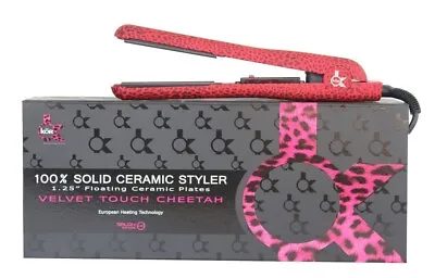 Hsk #21 Velvet Cheetah Ceramic Hair Styler 1.25  Hair Iron Straightener • $280
