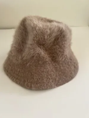 Vintage Kangol Bucket Hat Tan Brown Fuzzy Angora  England Small • $29