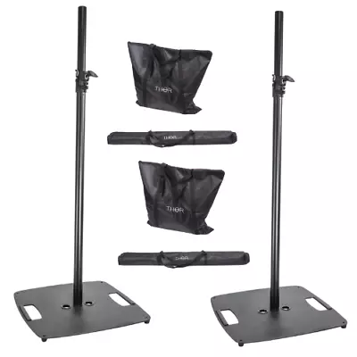 2x Thor SPS005 Square Base Speaker Stand For PA Speaker DJ  Inc Carry Bags • £135