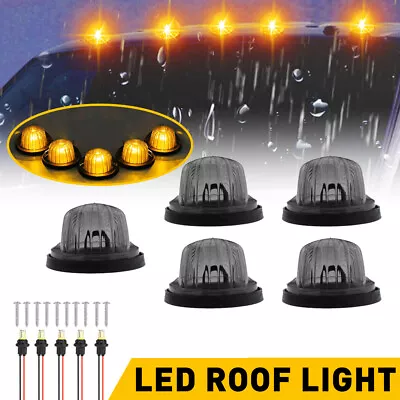 5X Smoked Lens Amber LED Cab Roof Marker Lights For 73-87 Chevy C10/20/30/50 GMC • $21.99