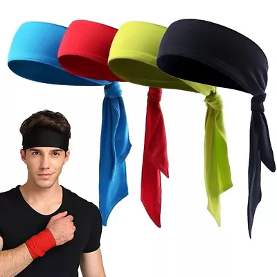 Men Women Sports Sweatband Headband Stretch Athletic Yoga Gym Running Hair Wrap • $6.99