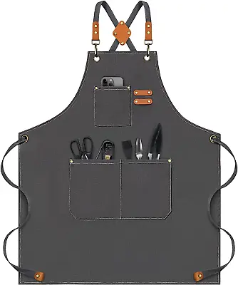 Aprons For Men Women With Pockets Chef Apron For Cooking With Adjustable Strap • $21.60