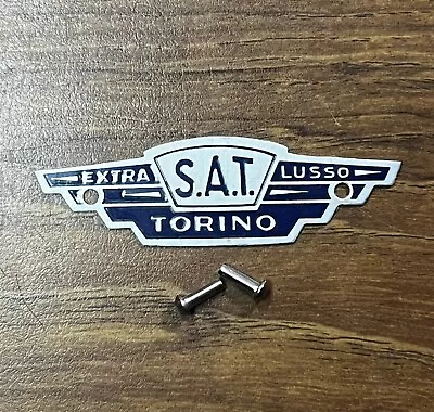 S.A.T. Torino Seat Badge Remade With Rivets (Blue) Ulma Vigano Vespa Lambretta • $15.99