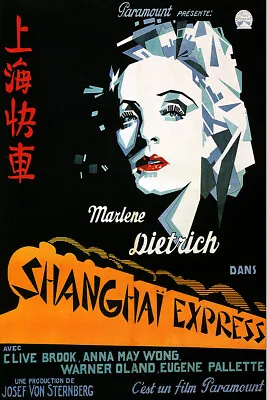 Shanghai Express Vintage Marlene Dietrich Movie Poster • $14.99