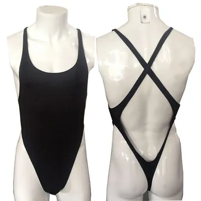 R728 B Mens Bodysuit Thong Leotard X Crossing Back Soft Smooth • $14.99