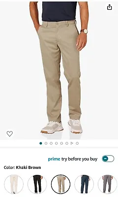 Amazon Essentials Men's Straight-Fit Stretch Golf Pant KHAKI SIZE 36x32 • $10