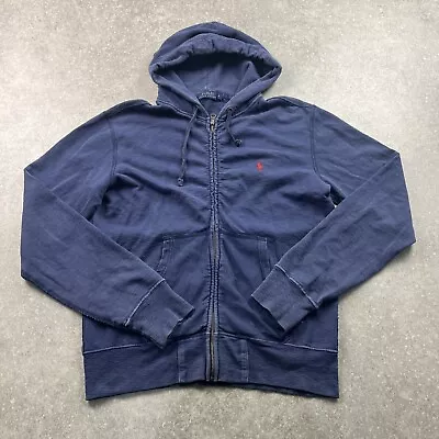 Mens Polo Ralph Lauren Full Zip Hoodie Sweater Size S Faded Navy • £30