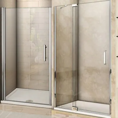 Frameless Pivot Shower Door Enclosure Hinges Cubicle 6-8mm Bathroom Glass Screen • £111