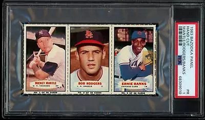 1963 Bazooka Panel #1 Mickey Mantle #2 Rogers #3 Ernie Banks PSA 1 (9010) • $3015