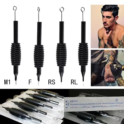 10PCS Sterile Disposable Tattoo Needle + Tube 3/4 Grip And Tip Body RL RS RM AU • $18.67