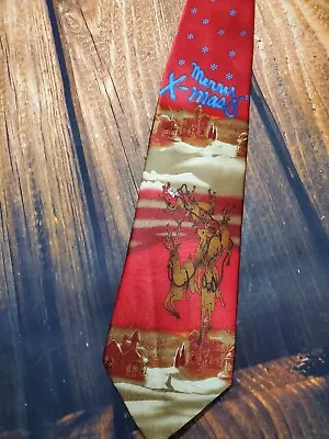 Christmas Tie Santa Claus Themed - 100% Silk By Gallant - 56  • $13