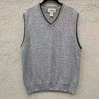 Vintage Eddie Bauer Grey Sweater Vest M V-Neck USA • $38