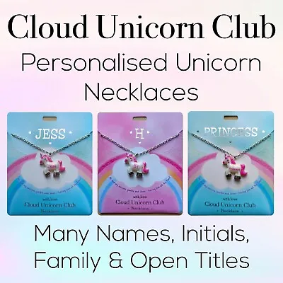 Cloud Unicorn Club Personalised Necklace - MANY NAMES AVAILABLE Christmas Xmas • £5.19