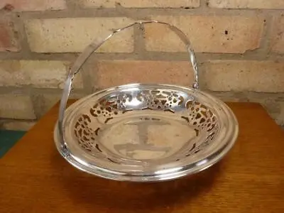 £19.99 • Buy Nice Antique Silver Plated 9 1/2  Bowl With Handle Pierced Decoration #2