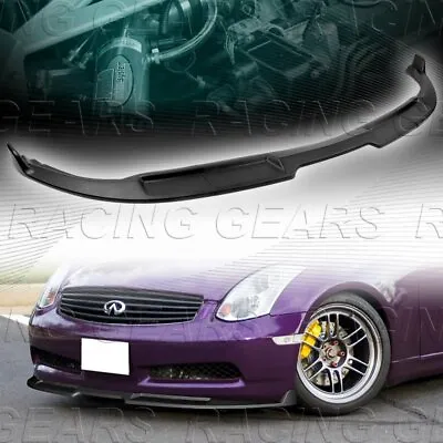 Gt-style Matt Black Front Bumper Spoiler Lip Fit 03-07 Infiniti G35 2dr Coupe • $74.95