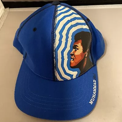 Fubu Platinum Muhammad Ali THE GREATEST Blue Graphic Hat Vintage Flex Fit • $29.36