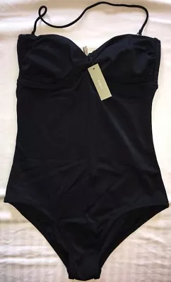 J Crew Swim 4 Twist Bust One Piece Tank 85580 NWT $85 Black • $39.95