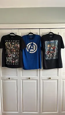 Avengers T-shirt Bundle. Black Shirts Sz L 100% Cotton. Blue XL Perf Fabric • $20