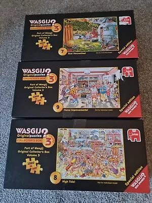 3 X 1000 Wasgij Piece Jigsaw Puzzles. Collectors Boxes. • £12