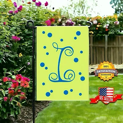  I  Monogram Initial 16766 Evergreen Applique Garden Flag - 12.5 X 18” Polka Dot • $9.89