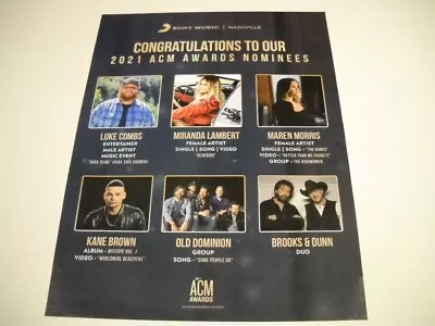 LUKE COMBS Miranda Lambert MAREN MORRIS Old Dominion Others 2021 Promo Poster Ad • $9.95