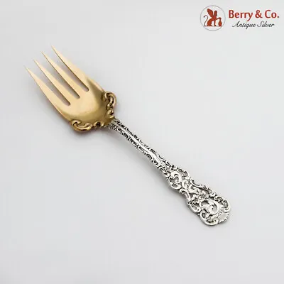 $200 • Buy Pierced Floral Louis XV Small Serving Fork Whiting Sterling Silver Pat 1891