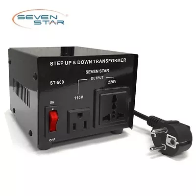 SevenStar ST-500W Watt Heavy-Duty Voltage Transformer 110V-220V Power Converter  • $39.99