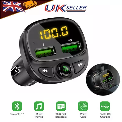 Car Phone Bluetooth Charger Transmitter FM Radio IPhone Android Wireless Adapter • £8.99