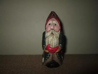 Vtg Midwest Importers LIMB FOLK Small Folk Art Santa Claus + Cardinal Figurine • $20.29