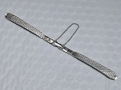 Bulova Stainless Steel Rhodium Plated Ladies Watch Band Bracelet  Vintage • $21.24