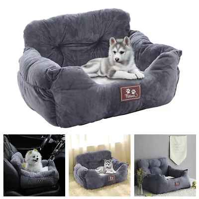 Travel Dog Bed Soft Washable Pet Puppy Cat Car Seat Cushion Comfort Protector • £17.95