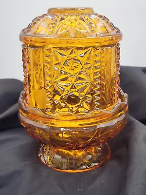 Vintage Indiana Glass Fairy Lamp Stars & Bars • $20