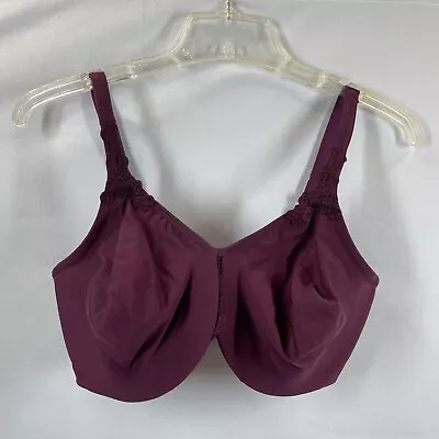 Wacoal Burgundy Body Suede Ultra Full Figure Underwire Bra #85814 US Size 38 DD • $19