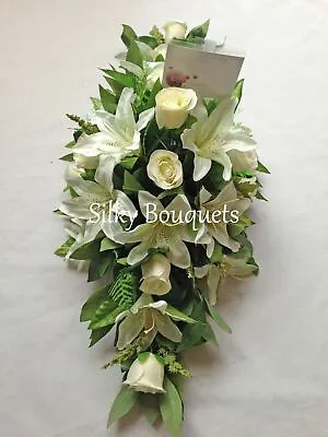 Flower Coffin Spray Artificial Silk Funeral Floral Casket Topper Tribute Wreath  • £50