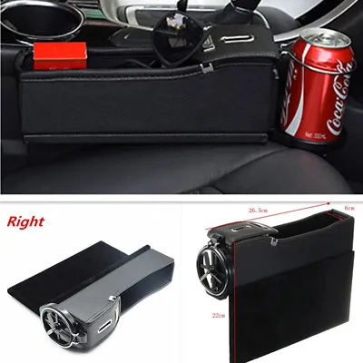 $32 • Buy Car Right Seat Storage Box Cup Holder Storage Catcher Gap Filler Coin Collector
