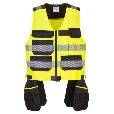 £44.09 • Buy PORTWEST PW3 Hi-Vis Class 1 Tool Vest Holster Pockets Lightweight Safety PW308