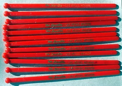 The Sands Las Vegas Nevada Swizzle Sticks Stirrers Vtg Set Of 12 Red Bar Ware • $12.23