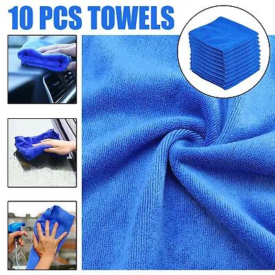 Multifunctional Microfiber Towel 10PC Blue Car Cleaning Polishing Cloth Towel • $0.99