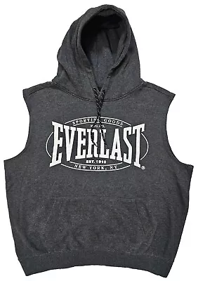 Everlast Sleeveless Hoodie Men's Gray Boxing Hoodie Size L Round Neck Cotton • $31.98