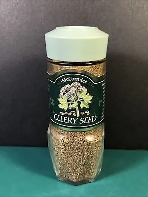 Vintage McCormick | Celery Seed | Spice Jar | Green Lid | Full • $6.99