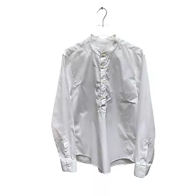 Sandro White Shirt  Mao Collar  Size XL Extra Large • $100