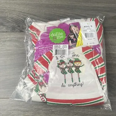 Dollie & Me Girls And Doll Matching Christmas Dancing Elf Pajamas Outfit Sz 10 • $29.99