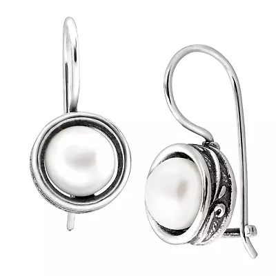 Silpada 'Modern Fairytale' 8 Mm FW Pearl Drop Earrings In Sterling Silver • $65