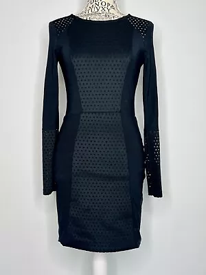 Kookai Size 1 (fits 6-8) Women's Dress Black Bodycon Stretch Long Sleeve Mini • $24.99