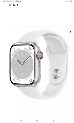 Apple Watch 41 Mm Series 8 Silver Aluminum Case S/M Band (Aw52) • $269