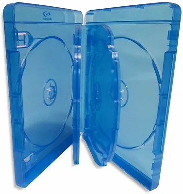 10-Pak 6-DISC 22mm Blu-ray Case With Two Swinging Trays & Silver Blu-ray Logo • $16.99