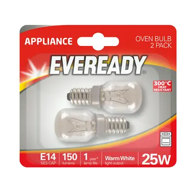 Oven Bulb 300°C Cooker Appliance Lamp Light 25W /15W  240V SES E14 2 Pack • £5.39