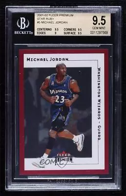 2001-02 Fleer Premium Star Rubies /100 Michael Jordan #SR5 BGS 9.5 GEM MINT HOF • $5531.10