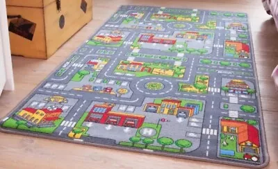 Kids Playmat City Toy Map Floor Mat Rug For Car Play Girls Boys Children Bedroom • £16